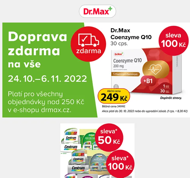 Dr.Max: Vánoční dárky 3+1 a doprava zdarma – červen 2026 | Nuslet.cz