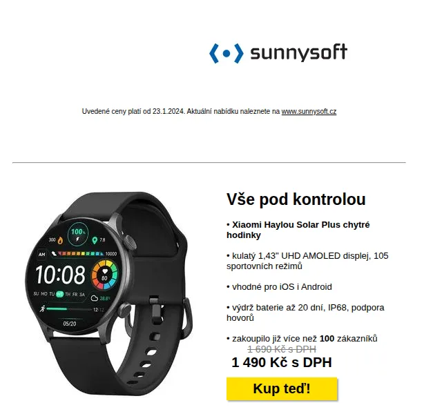 Sunnysoft: výprodej skladu – Xiaomi hodinky, Moza selfie tyč, MESTEK vlhkoměr – červenec 2026 | Nuslet.cz