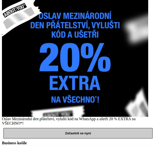 ABOUT YOU: 20% EXTRA na vše + kód na WhatsApp – červenec 2026 | Nuslet.cz