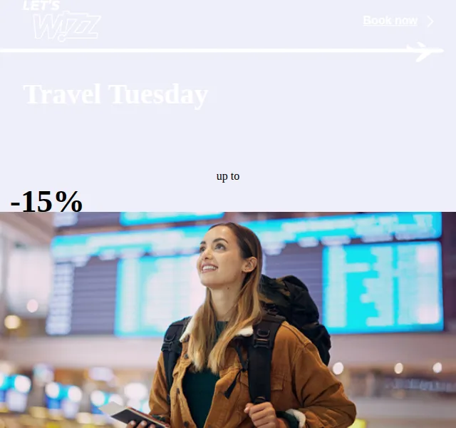 Wizz Air: Travel Tuesday – slevy až 15 % – červenec 2026 | Nuslet.cz
