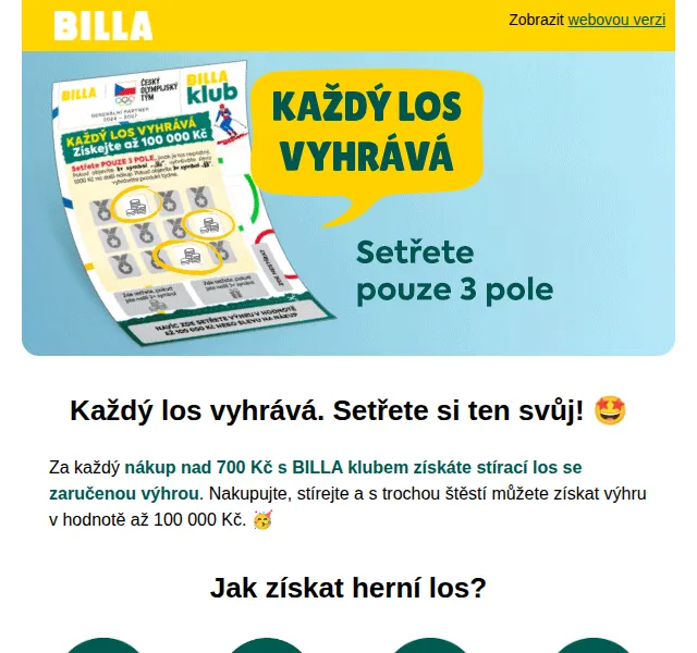 Billa: Kinder vajíčko za 19,90 Kč a los za nákup nad 700 Kč – leden 2026 | Nuslet.cz
