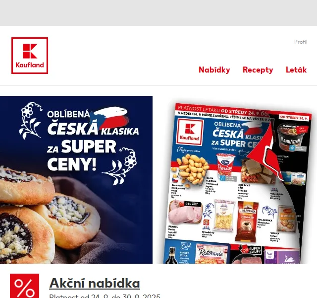 Kaufland: Brambory -66 %, jogurt Olma -44 % – září 2025 | Nuslet.cz