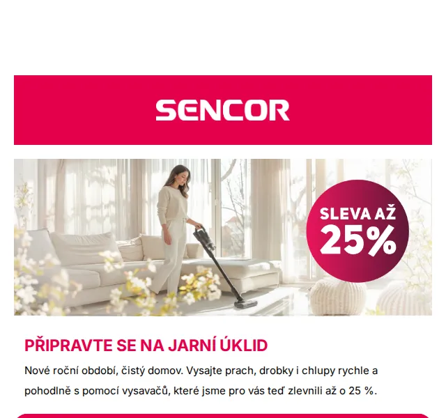 Sencor: Slevy na vysavače a čističe až 25 % – červenec 2026 | Nuslet.cz