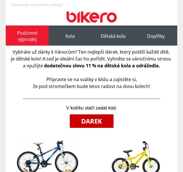 czbikero: Dětská kola se slevou 11 % – červenec 2026 | Nuslet.cz