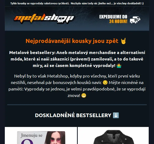 METALSHOP: Metalové bestsellery doskladněny – červen 2026 | Nuslet.cz