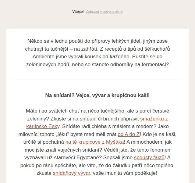 Jídlo a radost: Zdravé recepty a tipy z Ambiente – červenec 2026 | Nuslet.cz