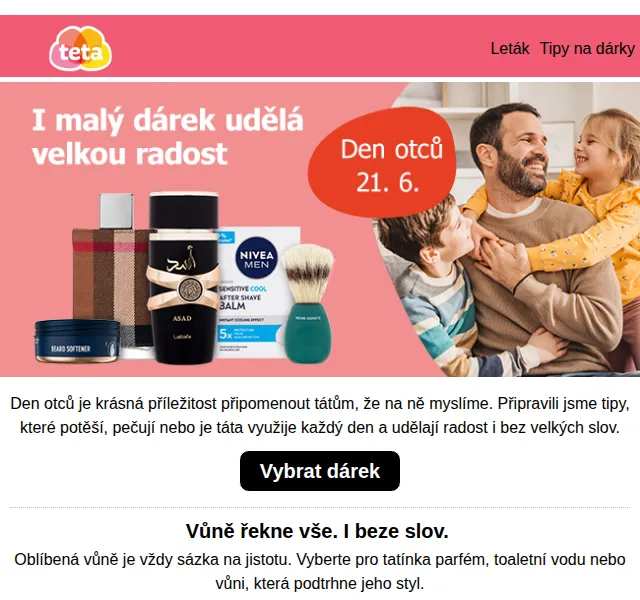 Teta drogerie: Dárky pro tátu – Červen 2026 | Nuslet.cz