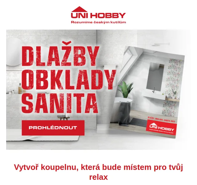 UNI HOBBY: Katalog dlažeb a sanity – červenec 2026 | Nuslet.cz