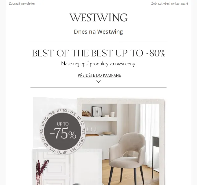 Westwing: bestsellery se slevou až -80 % – červen 2026 | Nuslet.cz