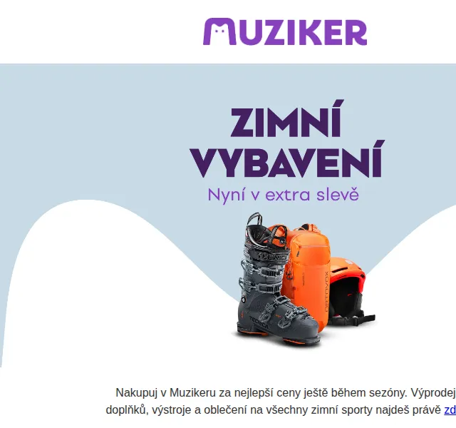 Muziker: Výprodej zimních sportů do -50 % + extra 5 % – červen 2026 | Nuslet.cz