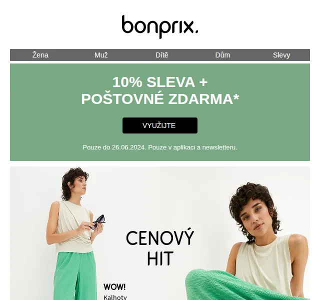 bonprix: 10% sleva a poštovné zdarma – červenec 2026 | Nuslet.cz
