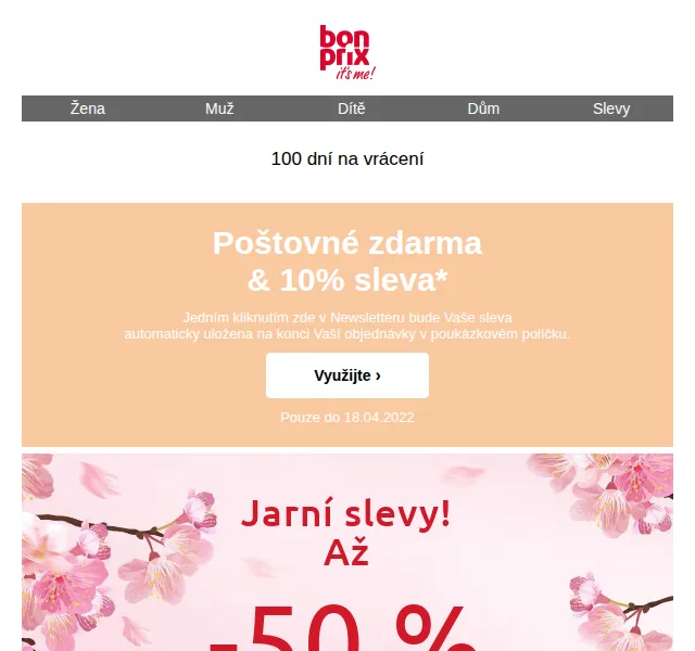 bonprix: až 50 % sleva + 10 % a poštovné zdarma – červen 2026 | Nuslet.cz