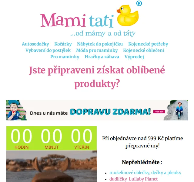 Mamitati.cz: doprava zdarma nad 599 Kč a dárky – červenec 2026 | Nuslet.cz
