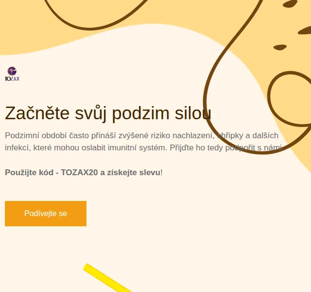 Tozax CZ: Probiotika a kolagen – sleva 20 % – červenec 2026 | Nuslet.cz