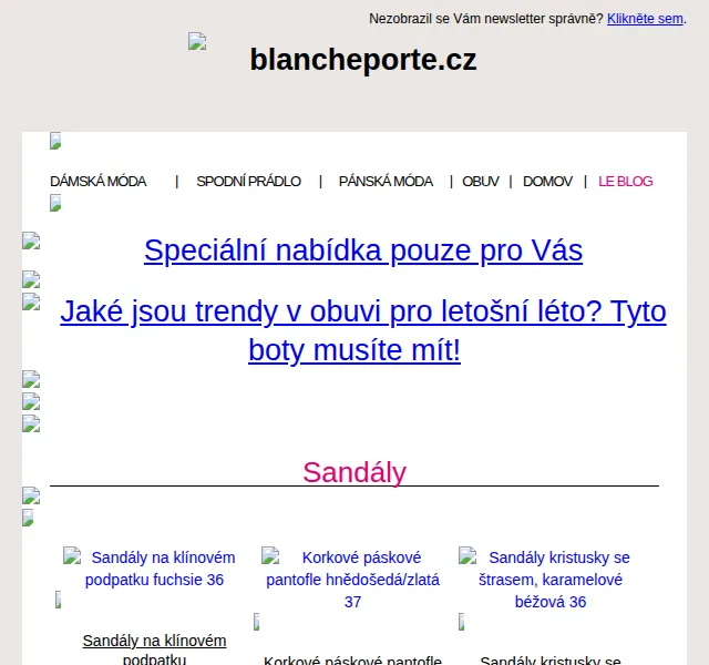 Blancheporte: -35 % + dárek na letní obutí – červenec 2026 | Nuslet.cz