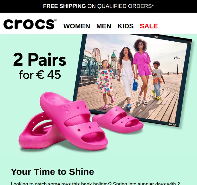 Crocs: 2 páry za €45 – červen 2026 | Nuslet.cz