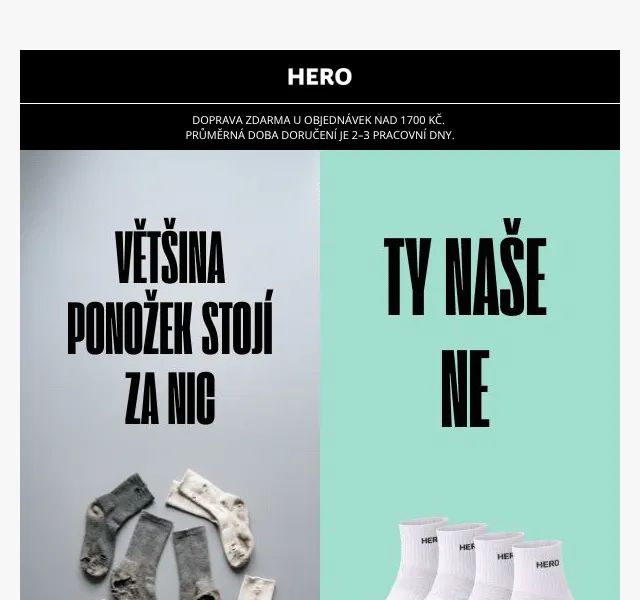 HERO: Ponožky se slevou 20 % – Květen 2026 | Nuslet.cz