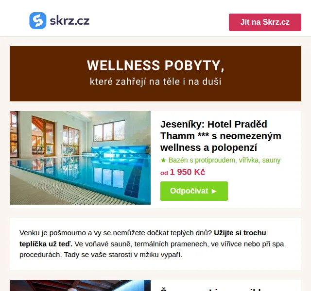 Skrz: Pobyty s wellness a termály od 1 950 Kč – červen 2026 | Nuslet.cz