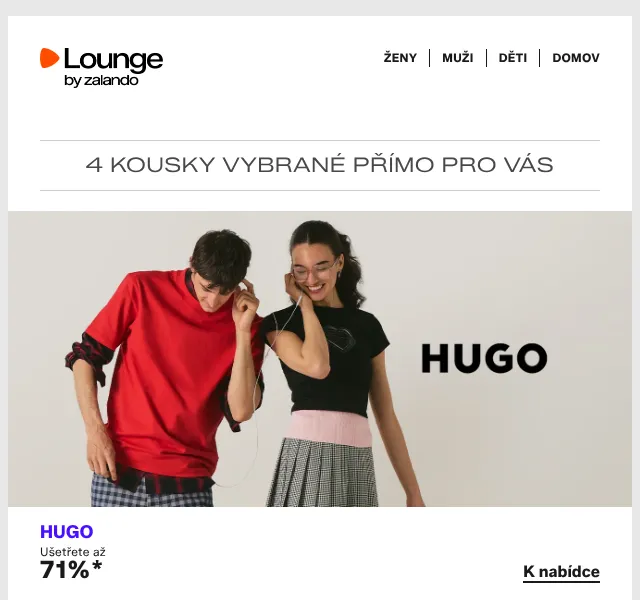 Lounge by Zalando: HUGO, Skechers, BOSS až 75 % – duben 2026