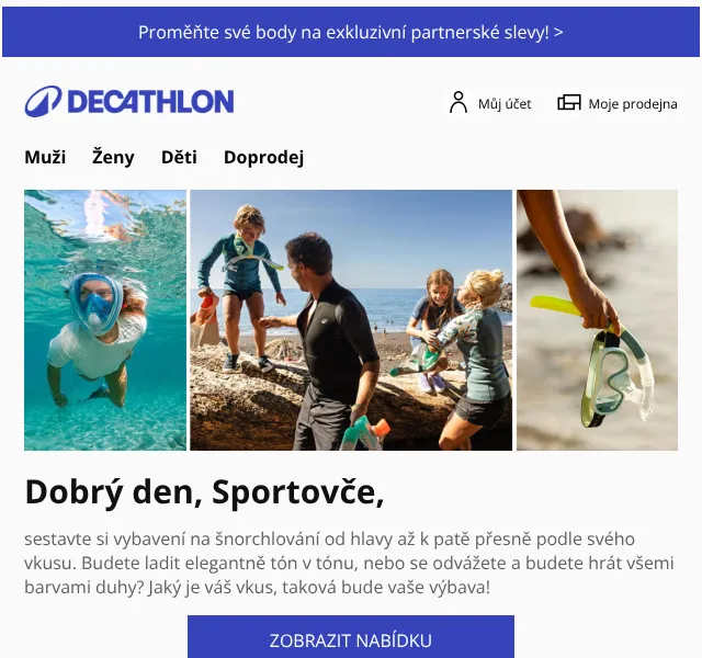 Decathlon: Šnorchlovací sady na míru – červen 2026 | Nuslet.cz