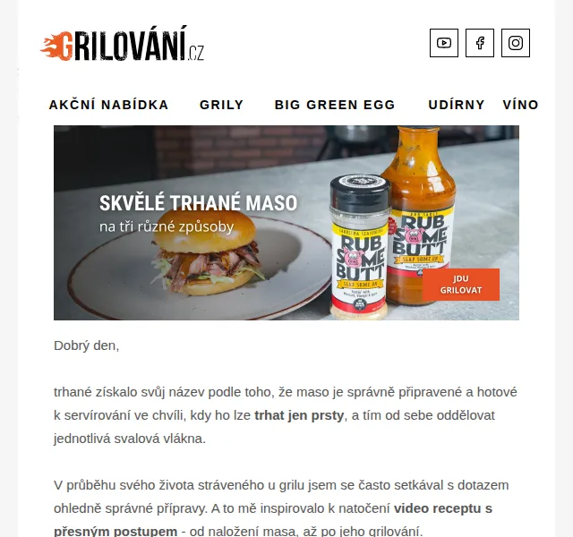 Grilování.cz - Tomáš Dytrych: 3 recepty na trhané maso + doprava zdarma – červenec 2026 | Nuslet.cz