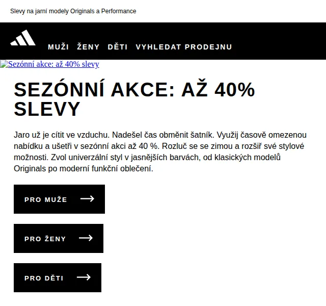 Adidas: slevy až 40 % na jarní modely – červen 2026 | Nuslet.cz