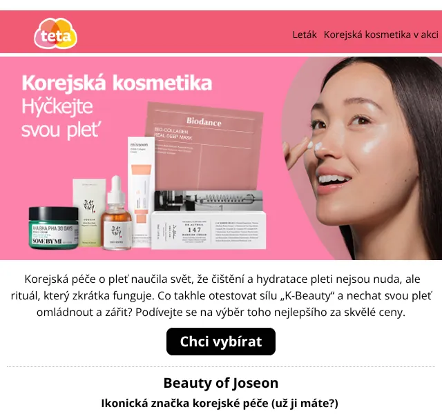Teta drogerie: Korejská kosmetika – slevy až 41 % – červenec 2026