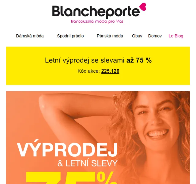 Blancheporte: sleva až 75 % – červen 2026 | Nuslet.cz