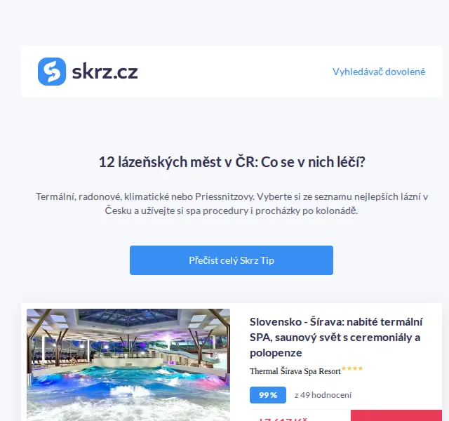 Skrz: Lázeňské pobyty od 2 419 Kč – červenec 2026 | Nuslet.cz