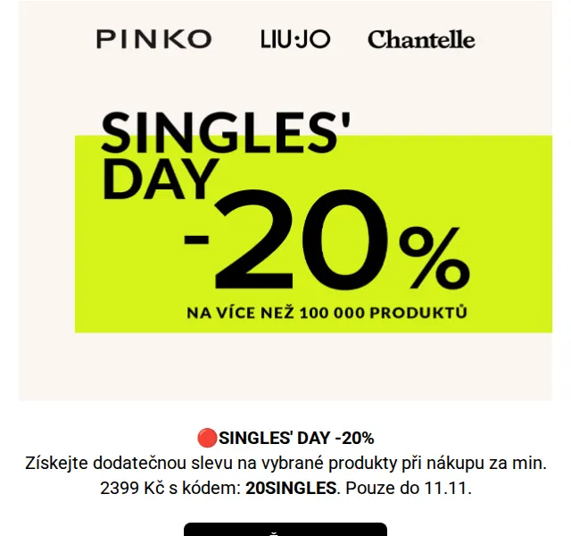 Modivo Singles' Day – sleva 20 % – červen 2026 | Nuslet.cz