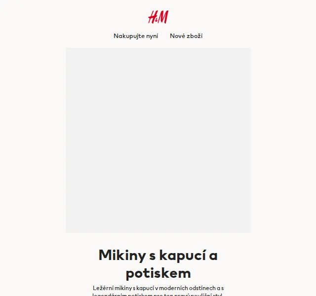 H&M: Mikiny s kapucí a potiskem – červen 2026 | Nuslet.cz