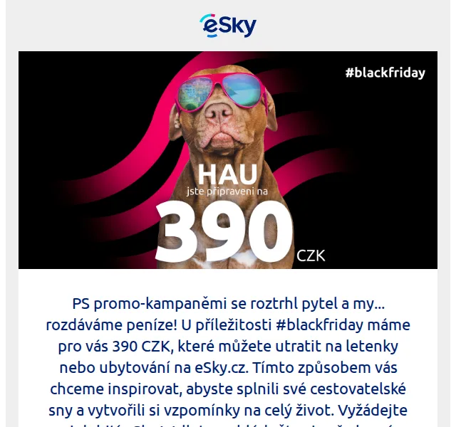 eSky.cz: 390 Kč na letenky a ubytování – Black Friday červen 2026 | Nuslet.cz