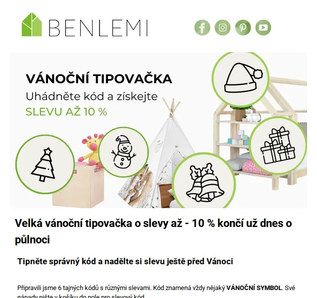 Michal z rodiny Benlemi: Vánoční tipovačka slev až 10 % – červen 2026 | Nuslet.cz