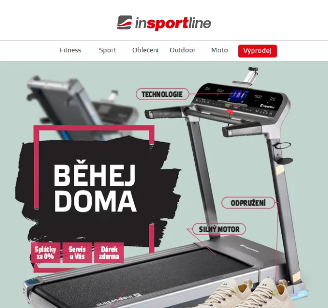 inSPORTline: Slevy na běžecké pásy až 15 % – červen 2026 | Nuslet.cz
