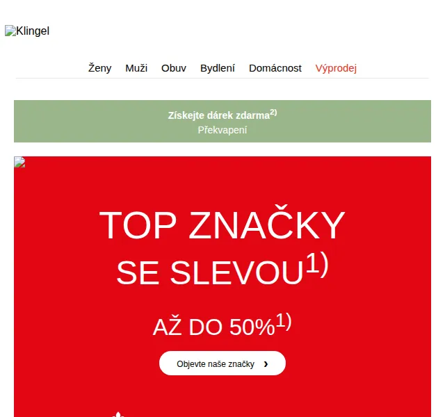 KLiNGEL: Slevy až 50 % + dárek zdarma – červen 2026 | Nuslet.cz