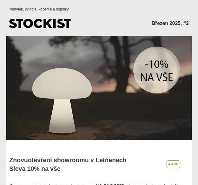 Stockist: Vítáme jaro s 10% slevou na vše – červenec 2026 | Nuslet.cz