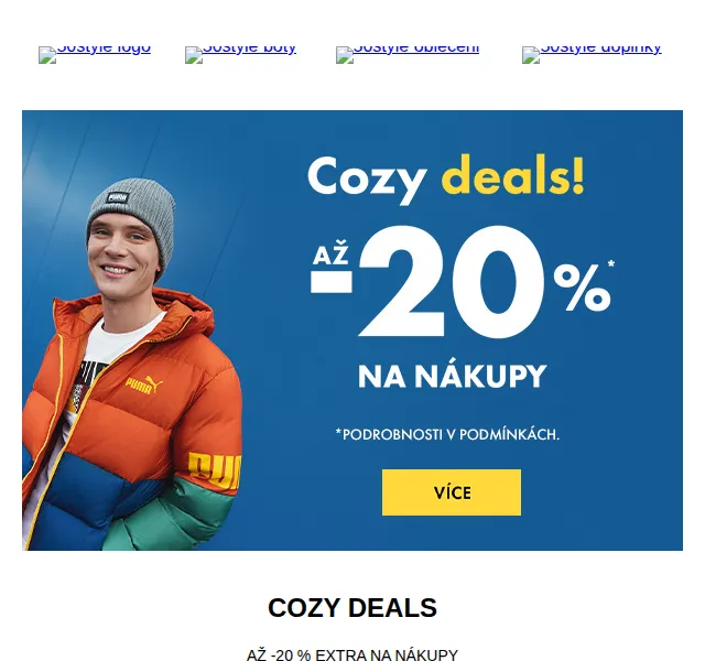 50style: COZY DEALS – až -20 % na Nike, Adidas – červenec 2026 | Nuslet.cz