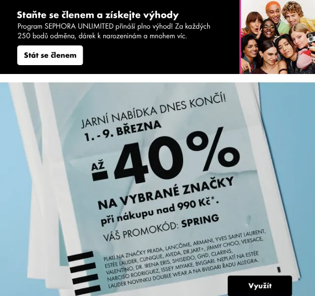 Sephora: Až -40 % na vybrané značky – březen 2026 | Nuslet.cz