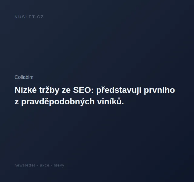 Collabim: Zvyšte tržby ze SEO – červen 2026 | Nuslet.cz