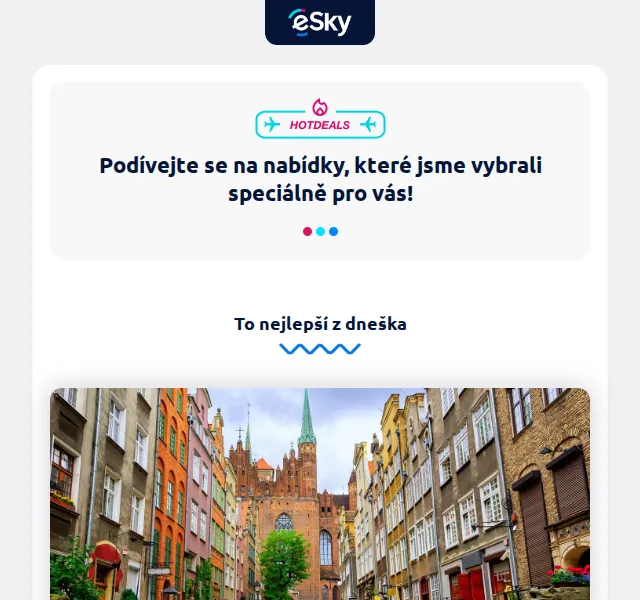 eSky.cz: Gdaňsk od 1410 Kč, Ženeva od 1734 Kč – červenec 2026 | Nuslet.cz