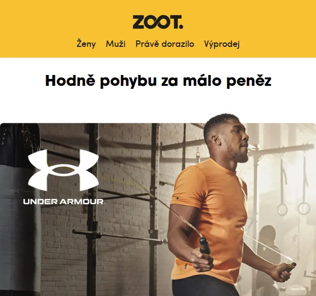 ZOOT: Sleva 40 % na Under Armour – červen 2026 | Nuslet.cz