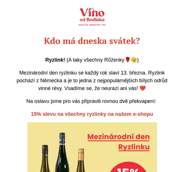 Jitka za Víno od Bodláků: 15% sleva na ryzlinky + 4+2 zdarma – červenec 2026 | Nuslet.cz