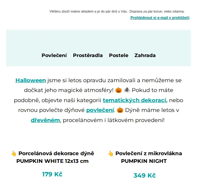 Výprodej povlečení: Dýňové povlečení a dekorace – červenec 2026 | Nuslet.cz