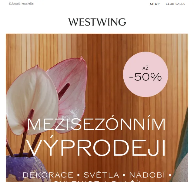 Westwing: Sleva až 50 % ve výprodeji – červenec 2026 | Nuslet.cz