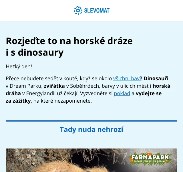 Slevomat: Zábavní parky a vstupenky – květen 2026