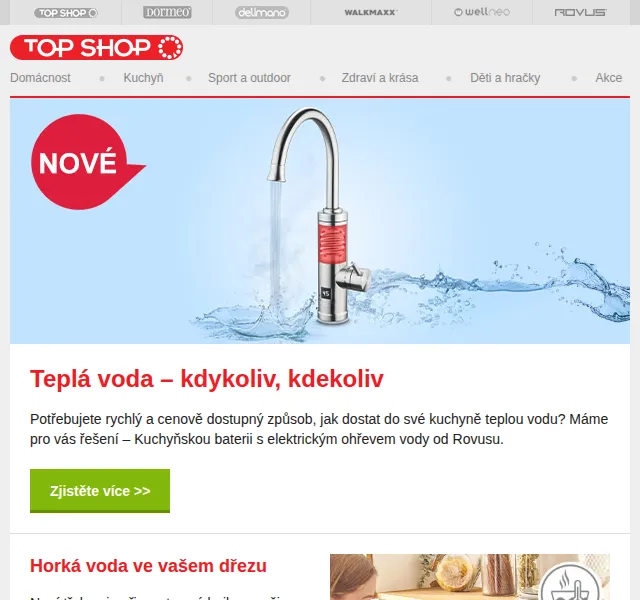 Delimano: Kuchyňská baterie Rovus s ohřevem – červen 2026 | Nuslet.cz