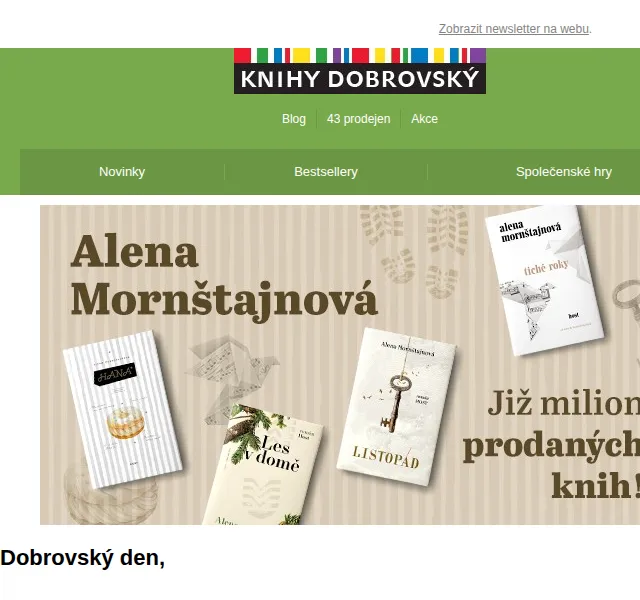 KnihyDobrovsky.cz: Alena Mornštajnová knihy se slevou – červenec 2026 | Nuslet.cz