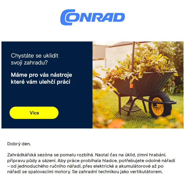 Conrad: Zahrada a nářadí – slevy až 10 % – červenec 2026 | Nuslet.cz