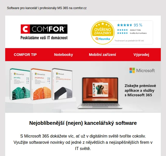 Comfor: Microsoft Office 2021 a MS 365 – sleva od 3 990 Kč – červen 2026 | Nuslet.cz