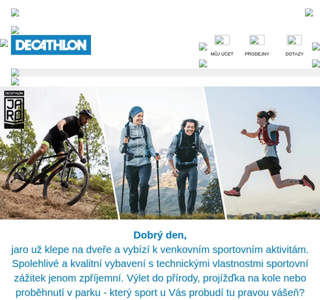 Decathlon: Jarní sportovní výbava od 379 Kč – červen 2026 | Nuslet.cz